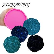 4inches Circle Coaster Epoxy Craft DIY Molds, Flower/Round/Cup/Square/Hexagon Silicone Geode Coaster Agate Resin Mold DY0279 2024 - купить недорого