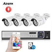 AZISHN H.265+ CCTV System POE NVR Kit 4CH 5MP HD Face detection Audio Waterproof IP Camera Bullet Home Security Camera System 2024 - buy cheap