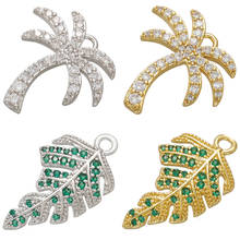 ZHUKOU-abalorios de cristal de árbol/hojas para mujer, color dorado/plateado, accesorios de joyería hechos a mano, suministros VD743 2024 - compra barato