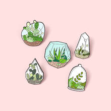 Cactus Aloe Potted Green Plant Cute Cartoon Enamel Pins Brooches Jewelry Women Clothes Badges Gifts For Friends 2024 - buy cheap