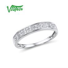 VISTOSO Gold Rings For Women Genuine 9K 375 White Gold Ring Sparkling Diamond Promise Band Rings Anniversary Fine Jewelry 2024 - buy cheap