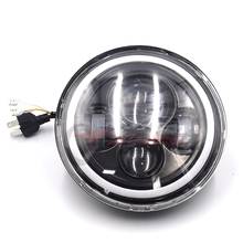 Farol dianteiro de led para motocicleta, 7 polegadas, para harley sportster bobber, ferro xl, 883, dyna softail, yamaha, honda, suzuki, 7" 2024 - compre barato