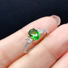 Natural Diopside S925 Sterling Silver Ring Simple Fine Fashion Charming Wedding Jewelry for Women Free Shipping MeibaPJFS 2024 - buy cheap