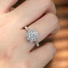 2019 moda clássico prata cor anel floco de neve branco aaa zircão jóias anéis para mulheres noivado casamento festa anel 2024 - compre barato