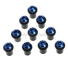 M5 motocicleta 10pcs pára-brisas parafusos porca universal pára-brisas parafuso do motor acessories azul 2024 - compre barato