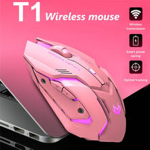 Mouse para jogos sem fio recarregável, preto, rosa, led, silencioso, ergonômico, 2.4ghz, usb, ótico para laptop, computador, bonito, novo, de alta qualidade 2024 - compre barato