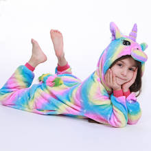 Rainbow Unicorn Girls Pijamas Kigurumi Panda Licorne Unicorn Pyjamas Kids Blanket Sleepers Boys Stitch Cartoon Animal Pajamas 2024 - buy cheap
