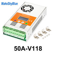 MakeSkyBlue-controlador de carga Solar MPPT, versión 50A, V118, automático, para sistema de 12V, 24V, 36V, 48V, pantalla LCD, máximo 160V, W 2200, entrada PV 2024 - compra barato