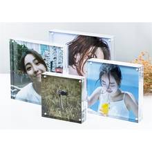 Acrylic Block Photo Frame Magnetic Acrylic Frame Picture Sign Tag Label Holder Frame Stand Table Top Ad Name Card Display Rack 2024 - buy cheap