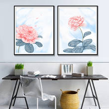 Abstrato aquarela floral posters e cópias da arte da parede moderna pintura em tela quadros modulares para sala de estar decoração casa 2024 - compre barato