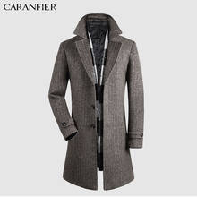 CARANFIER Mens Wool Blend Winter Overcoat Thick Cotton Male Jackets Scarf Long Jacket Men Solid Streetwear High Quality EU SIZE 2024 - buy cheap