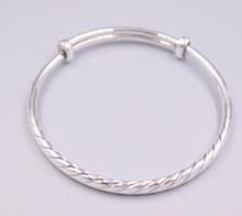 New Pure Solid 999 Fine Silver Bracelet 5mm Twisty Pattern Bangle Diameter 56-60mm 2024 - buy cheap