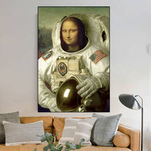 Quadro de pintura de astronauta da motocicleta, arte engraçada, tela de fantasia, escandinavo e abstrato, posteres de arte de parede, quadros para decoração de casa 2024 - compre barato