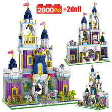 Conjunto de mini blocos de construção de castelo para crianças, 1500 peças, brinquedos para amigos, jardim, do conto de fadas, blocos de construção diy 2024 - compre barato
