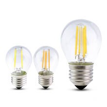 10 pçs e27 lâmpada e14 led filamento pode ser escurecido 4w 8 12 16 g45 retro vidro edison 220v lâmpada substituir lustres de luz incandescente 2024 - compre barato