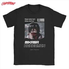 Mikasa Ackerman Attack On Titan T-Shirts for Men Shingeki no Kyojin Pure Cotton Tees Short Sleeve T Shirts Plus Size Clothes 2024 - buy cheap