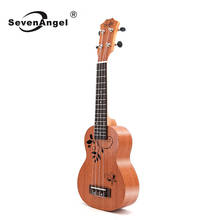 SevenAngel, 21 дюймов, красное дерево, гавайская гитара, Бабочка, любовь, цветок, гавайская гитара, 4 струны, гавайская гитара, музыкальный инструмент для путешествий, УКУ 2022 - купить недорого