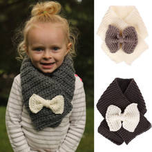 Bufanda de lana con lazo para niños, cuello de felpa grueso y cálido, versátil, para Otoño e Invierno 2024 - compra barato