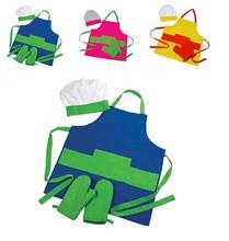 Customized Wholesale Dropshipping 40*60cm Kids Drawing Cooking/Baking Game Deluxe Kitchen Chef Costume Girl/Boy Chef Apron Sets 2024 - buy cheap