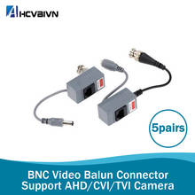 10 pces câmera cctv acessórios áudio vídeo balun transceptor bnc utp rj45 vídeo balun com áudio e alimentação sobre cat5/5e/6 cabo 2024 - compre barato