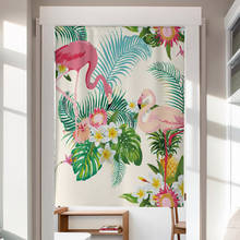 Nordic Flamingo Printed Door Curtain Blackout Doorway Curtains Decor Partition Curtain Kitchen Bathroom Door Curtain Polyester 2024 - buy cheap