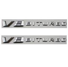 2pcs Chrome Letters FOR V8 BITURBO Fender Emblem Badge Emblems for Mercedes AA 2024 - buy cheap