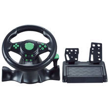 Volante automotivo para xbox 360 ps2 e ps3, conversor usb, rotação em 180 graus, vibração com pedal 2024 - compre barato