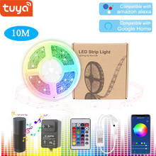 Tuya casa inteligente 5050 RGB LED 300 10M tira de luz colorido Flexible RGB luces de tira trabaja con Alexa eco Google APP Control 2024 - compra barato