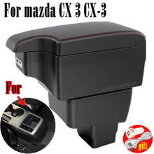 For mazda CX-3 Armrest Retrofit For mazda 2 skyactiv version cx3 CX-3 Car Armrest Storage box car accessories Charging with USB 2024 - buy cheap