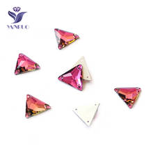 YANRUO-diamantes de imitación triangulares rosas para manualidades, piedras y cristales, zapatos de diamantes para coser, vestidos de novia, 3270 2024 - compra barato