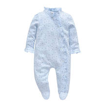 Одежда для малышей цельнокроеное хлопковое ночное белье с пуговицами спереди для маленьких девочек, одежда для сна на возраст от 0 до 12 месяцев 2024 - купить недорого