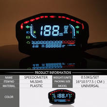 Universal Motorcycle Gauge Meter LCD Digital Odometer Speedometer Tachometer For 1,2,4 Cylinder BMW Honda Ducati Kawasaki Yamaha 2024 - buy cheap