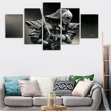 Pintura da arte da parede quadros em tela samurai guerreiro fotos 5 peças cópias cartaz para sala de estar decoração casa arte moderna 2024 - compre barato