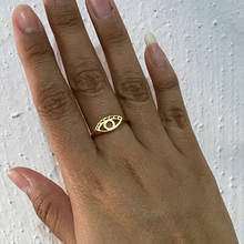 Anéis de aço inoxidável para as mulheres bonito mini mal olho charme dedo anel acessórios jóias presente aniversário mujer bijoux femme anillo 2024 - compre barato