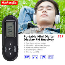 Hanandroide mini rádio fm digital display, receptor fm portátil retrô tocador de mp3 estilo dsp com cordão para fones de ouvido 2024 - compre barato