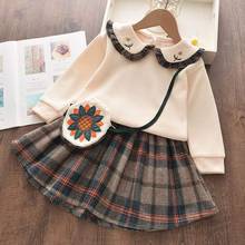 Menoea Girl Christmas Dress Children Winter Plaid Dress Long Sleeve Button Clothes Coat Tutu Dress Sweater Knitwear girls dress 2024 - buy cheap