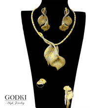 GODKI-gargantilla nigeriana de lujo para mujer, conjunto de joyería de cristal de circonia cúbica, joyería nupcial india y africana, 4 Uds. 2024 - compra barato