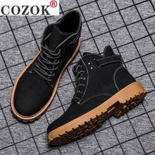 2021 Winter New Men's Boots Hight-Top Work Shoes Fashion All-match Snow Boots Men's British Short Boots Warm Men's Shoes 2024 - buy cheap