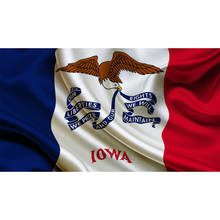 Iowa estado bandeira 3x5ft bandeira 100d 150x90cm poliéster latão grommets bandeira personalizada 2024 - compre barato