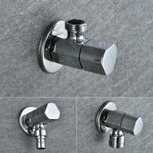 Válvulas angulares de latón macizo para baño e inodoro con revestimiento de válvula triangular de Rosca Universal G1/2 2024 - compra barato