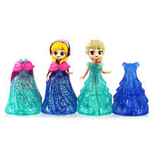 Фигурки героев мультфильма «холодная принцесса», 10 см, 4 шт./лот, Анна, Эльза, игрушки, платье, сменные красивые модели кукол 2024 - купить недорого