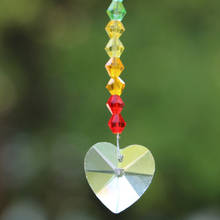 1PCS 7 Chakra Crystal Heart Suncatcher Pendant with Bicone Beads Window Hanging Ornament 2024 - buy cheap