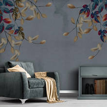 Mural 3D personalizado pintado a mano de hojas abstractas foto Retro nostálgica dormitorio sala de estar comedor Fondo papel tapiz murales 2024 - compra barato