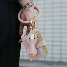 2022 New Hot Sale Leather Lipstick Bag Wristlet for Women Girls Simple Leopard  PU Card Certificates Keychain Bag Ring Keychian 2024 - buy cheap