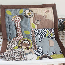 High Quality Organizer Baby Bed Set for Baby Boy Cotton Crib Bumper Sets Cuna Quilt Cot Bedding Set 7Pcs Cartoon animal world 2024 - buy cheap