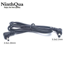 1pcs 90 degree DC Power Plug 5.5*2.1mm Male To3.5*1.35mm Male CCTV Adapter Connector Cable Power Extension Cords 100cm 2024 - buy cheap