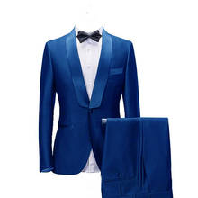 Traje de boda con un botón para hombre, traje de dos piezas a la moda para novio, trajes de cena de carrera de negocios (chaqueta + Pantalones), 2020 2024 - compra barato