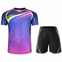 Alta qualidade badminton tshirts shorts definir conjuntos de tênis de mesa dos homens ping pong roupas badminton jogging esportes ternos pingpong kit 2024 - compre barato