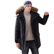 Chaqueta de plumón de pato para hombre, abrigo de talla grande 5lx 6xl, Parkas con cuello de piel de mapache para invierno, MY797, 90% 2024 - compra barato