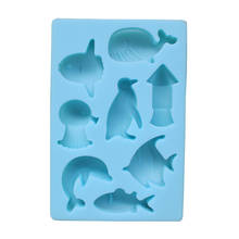 Aihogard 8 Hole Dolphin Fish Penguin Silicone Chocolate Mold Cute Sea Animals Cake Mould DIY Fondant Baking Tools New Arrival 2024 - buy cheap